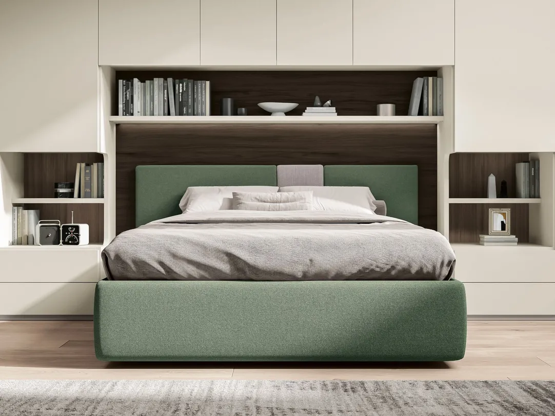 Letto matrimoniale in tessuto Pentagramma di Spagnol Mobili