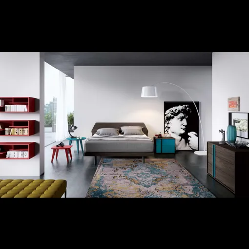Letto con testiera Prisma di Spagnol Mobili