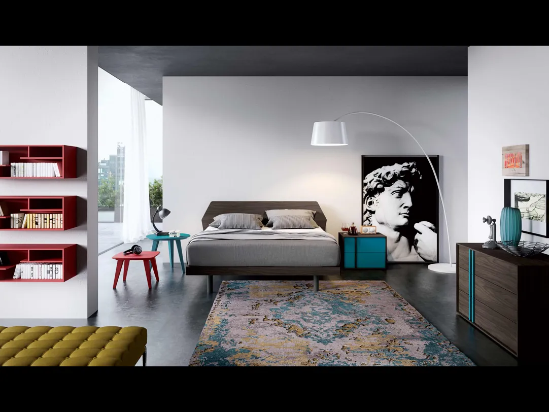 Letto con testiera Prisma di Spagnol Mobili