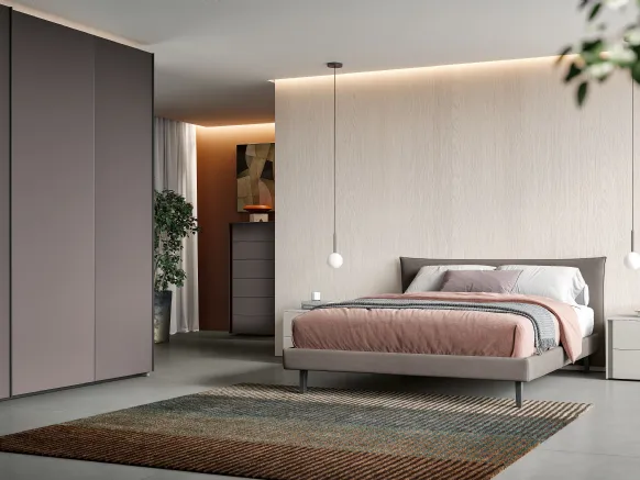 Letto matrimoniale con testiera Step di Spagnol Mobili