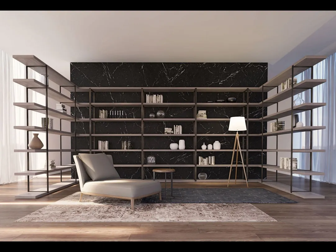 Libreria angolare divisoria componibile New York di Olivieri