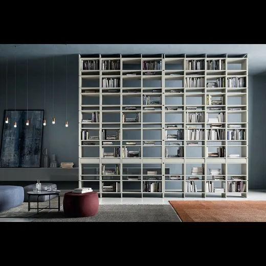 Libreria divisoria componibile in laccato opaco Unless di Pianca