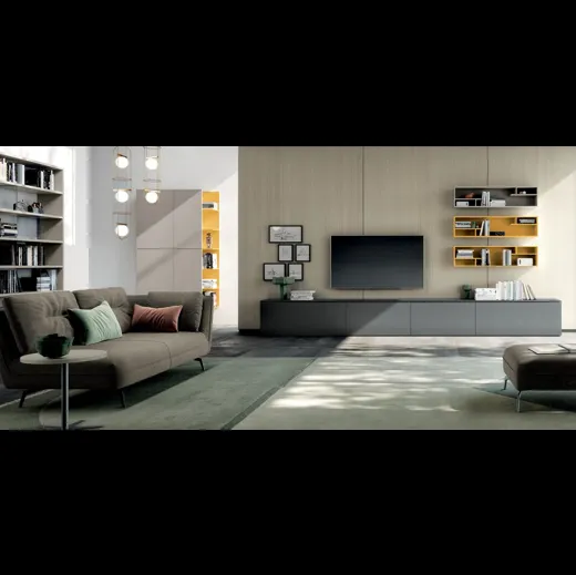 Parete Attrezzata Living 820 in laccato opaco di Spagnol Mobili
