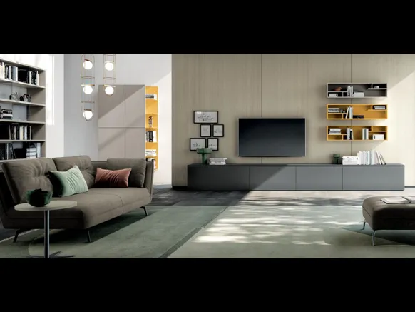 Parete Attrezzata Living 820 in laccato opaco di Spagnol Mobili