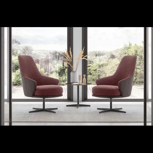 Poltrona girevole in tessuto Amy di Le Comfort