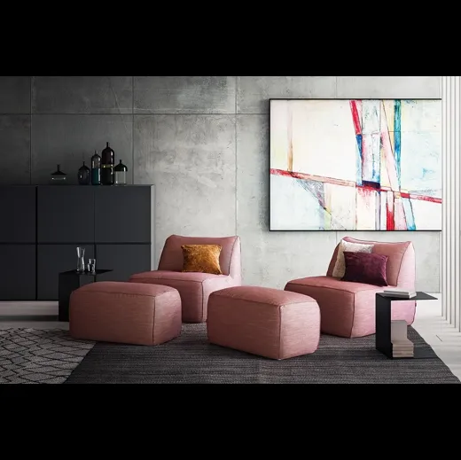 Poltroncina in tessuto imbottito Eden di Pianca