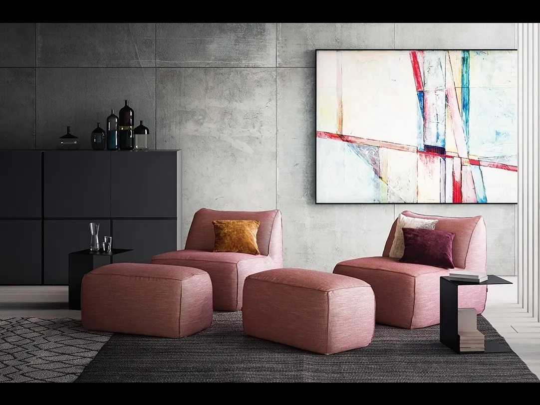 Poltroncina in tessuto imbottito Eden di Pianca