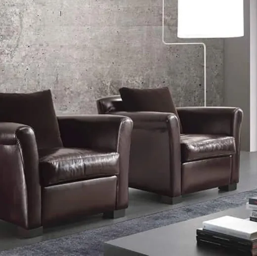 Poltrona in pelle Eel di Barzaghi Salotti