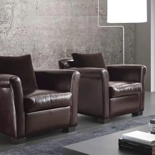 Poltrona in pelle Eel di Barzaghi Salotti