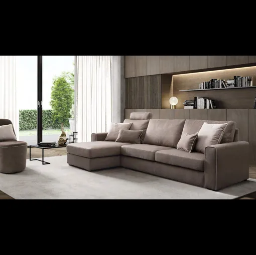 Divano in tessuto con penisola Icaro di Le Comfort