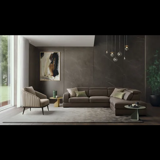 Divano angolare in pelle Graffiti di Le Comfort