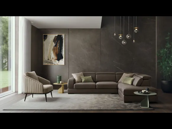 Divano angolare in pelle Graffiti di Le Comfort