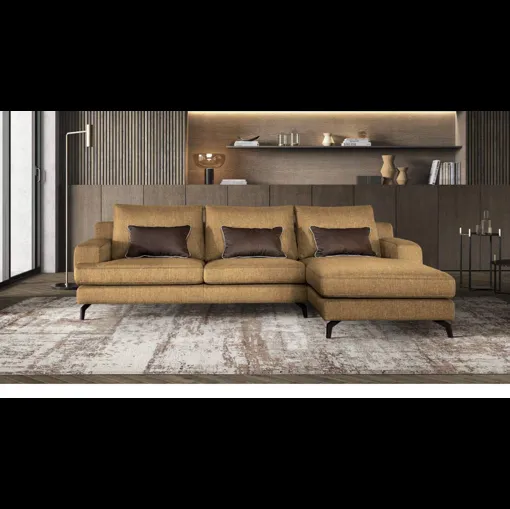 Divano in tessuto con penisola Nixon di Le Comfort