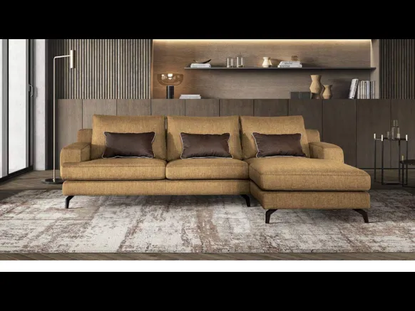 Divano in tessuto con penisola Nixon di Le Comfort