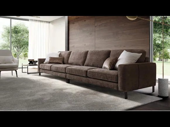 Divano in tessuto lineare Russel di Le Comfort