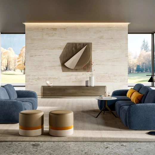 Salotto in tessuto Susa con penisola e lineare di Le Comfort