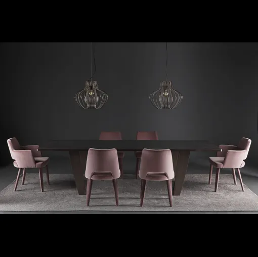 Sedia Grace rivestita in tessuto imbottito di Colico