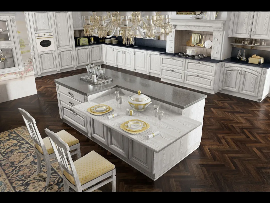 Cucina Classica Gold Elite con isola di Home Cucine