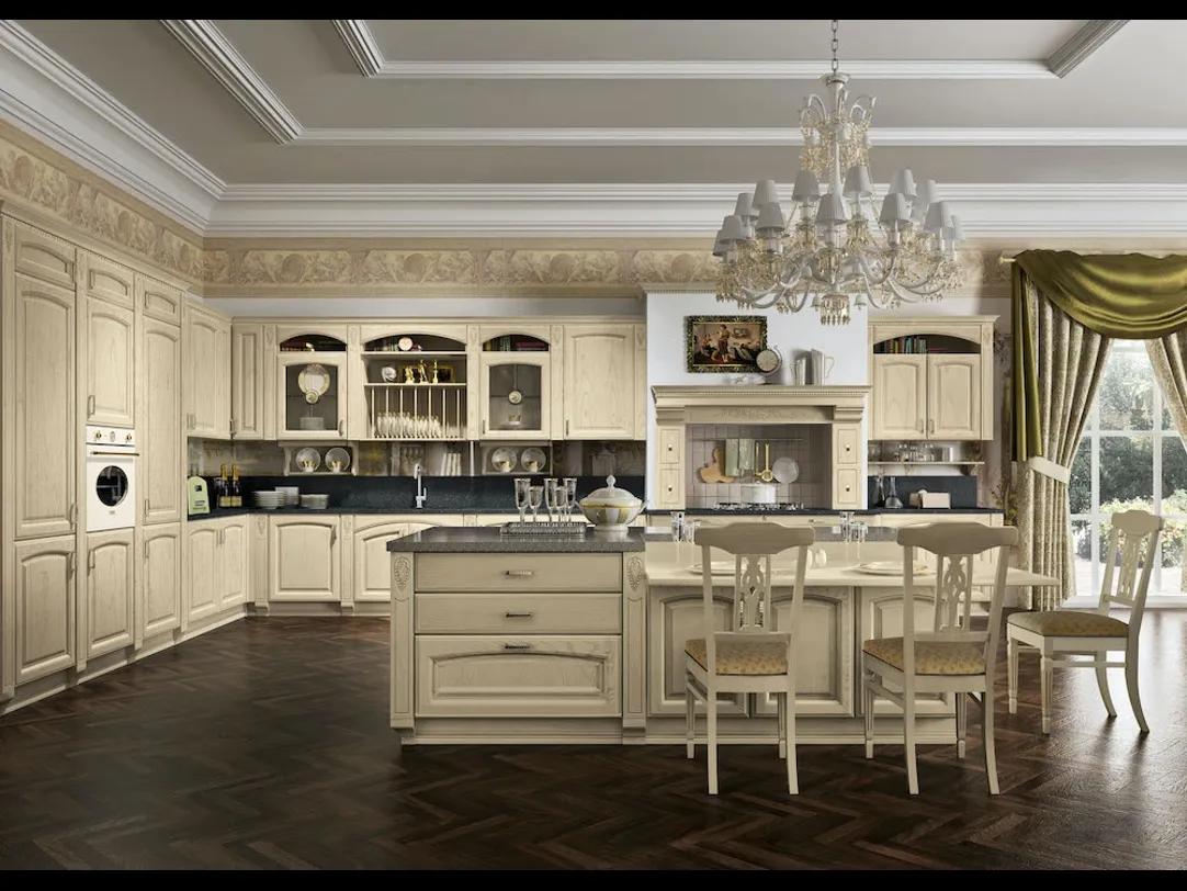 Cucina Classica Gold Elite con isola di Home Cucine