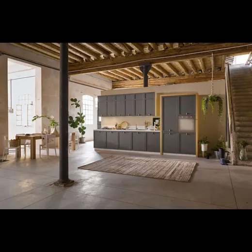 Cucina Classica in legno laccato grigio opaco Mia lineare di Dibiesse