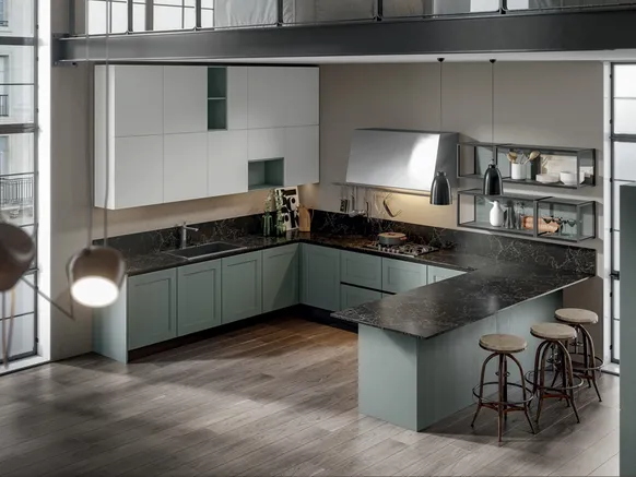 Cucina Classica Olimpia con penisola di Home Cucine