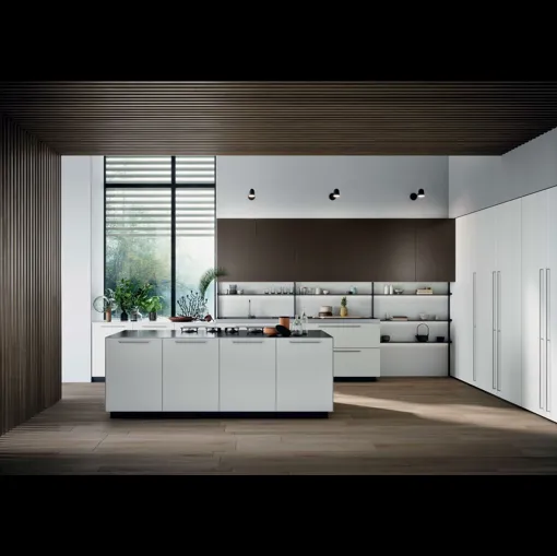 Cucina Moderna con isola Area 22 maniglia 01 in laccato opaco di Dibiesse