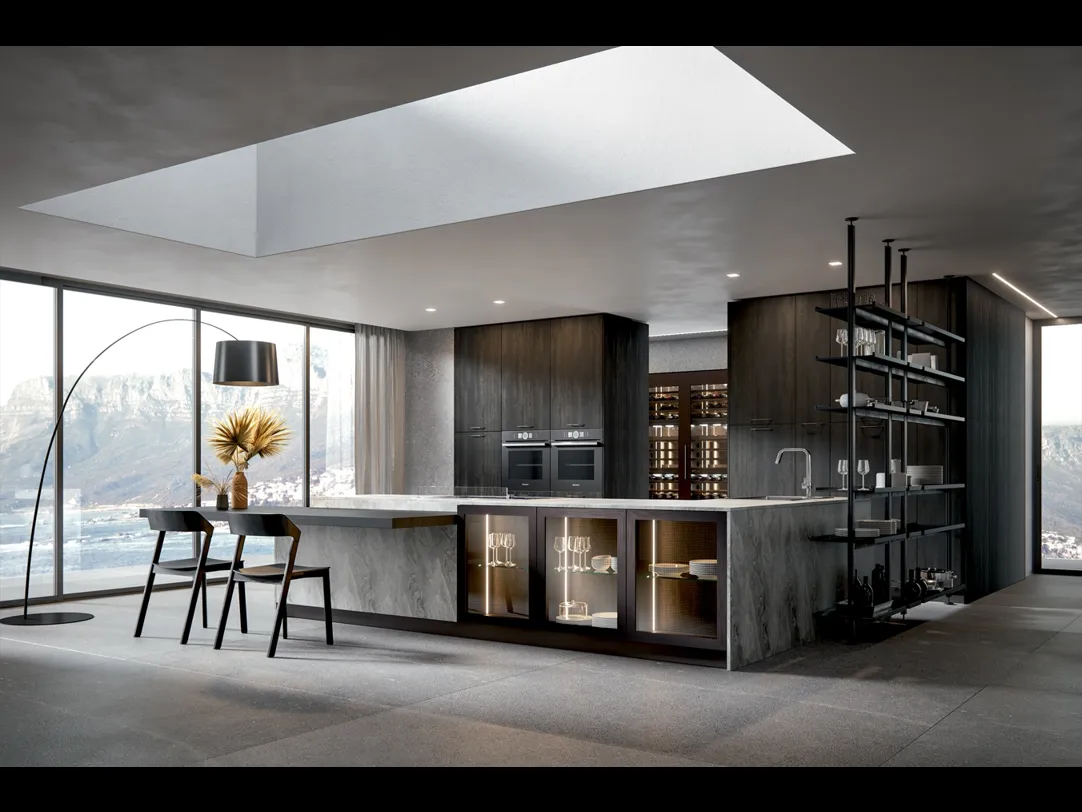 Cucina Moderna Aura con penisola di Home Cucine