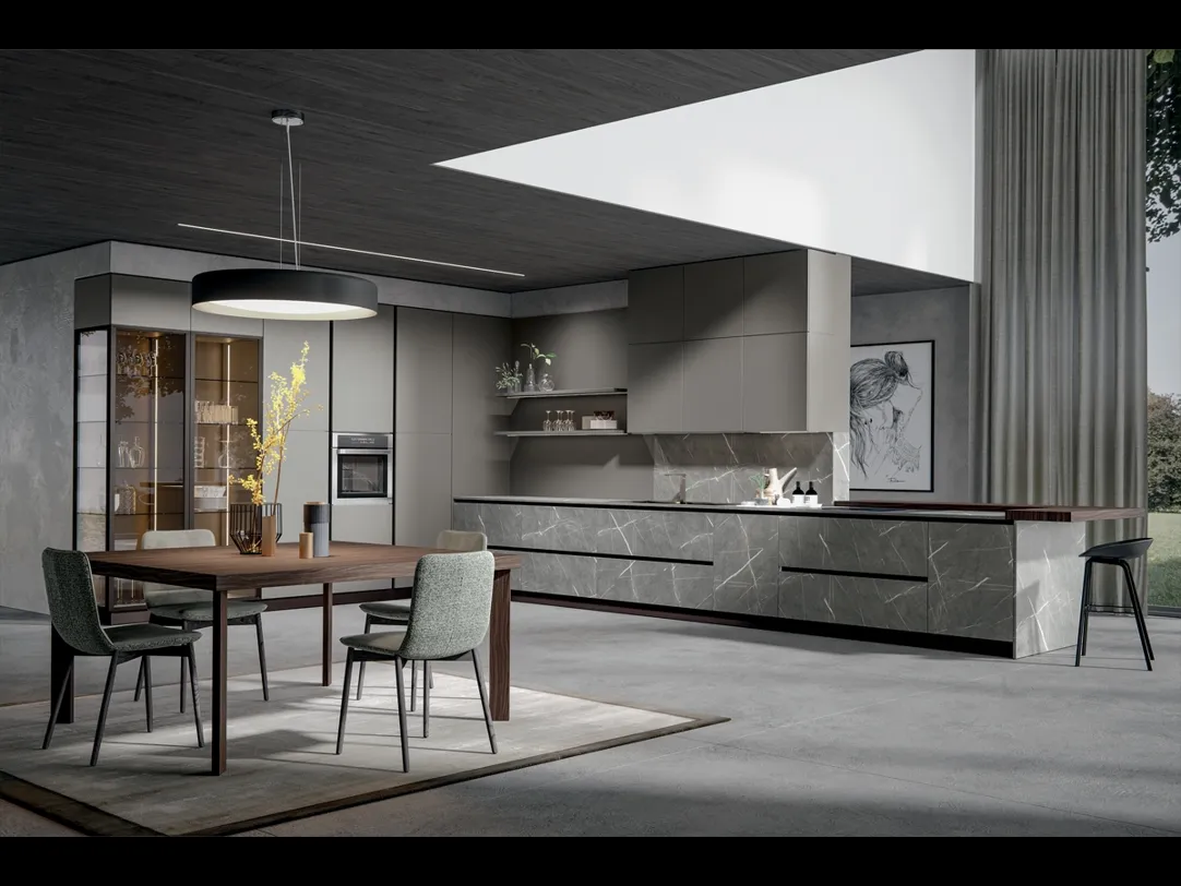 Cucina Moderna Aura con penisola di Home Cucine