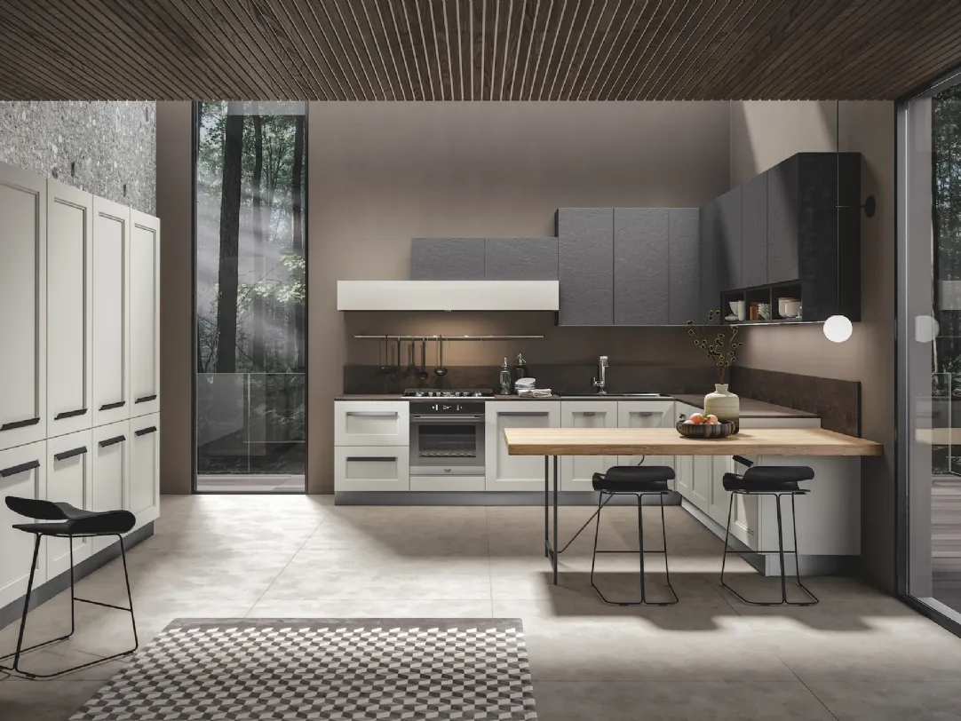 Cucina Moderna Boston in laccato con penisola di Home Cucine