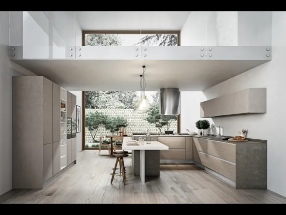 Cucina Moderna Cartesia con penisola di Home Cucine