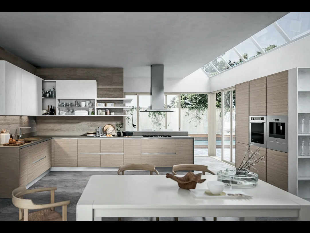 Cucina Moderna Cartesia con penisola di Home Cucine