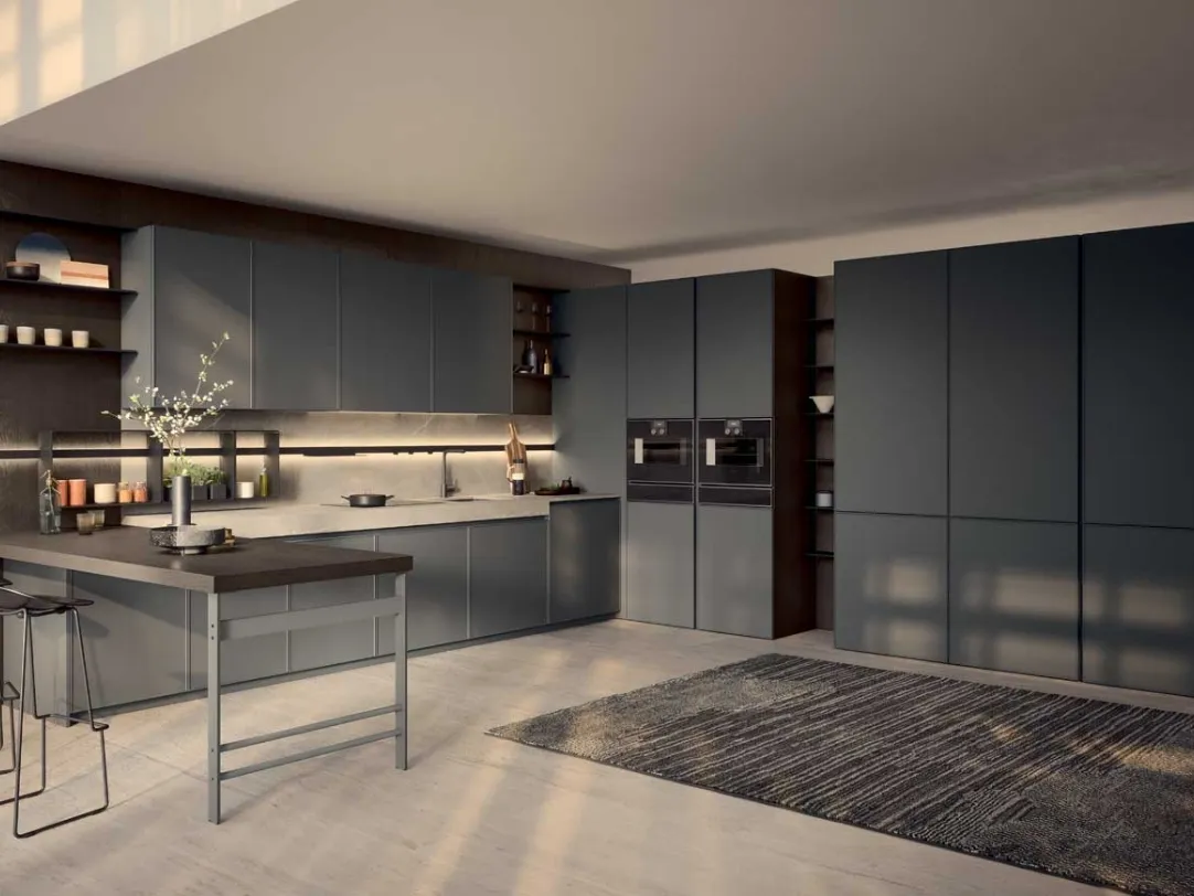 Cucina Moderna Coco Light angolare con penisola di Dibiesse