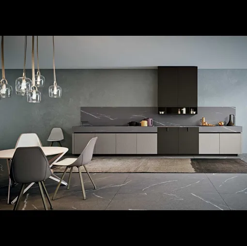 Cucina Moderna Area 22 Gola lineare in essenza Rovere e laccato opaco di Dibiesse