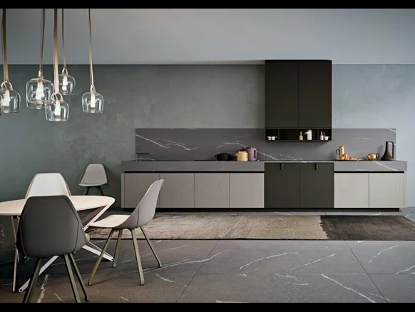 Cucina Moderna Area 22 Gola lineare in essenza Rovere e laccato opaco di Dibiesse