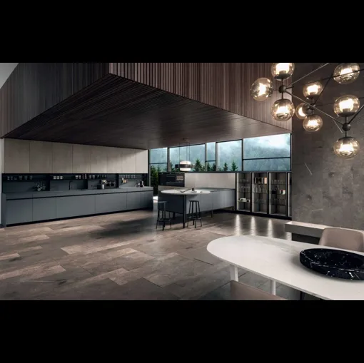Cucina Moderna Dj lineare con penisola di Dibiesse