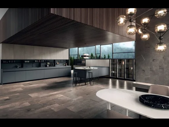 Cucina Moderna Dj lineare con penisola di Dibiesse