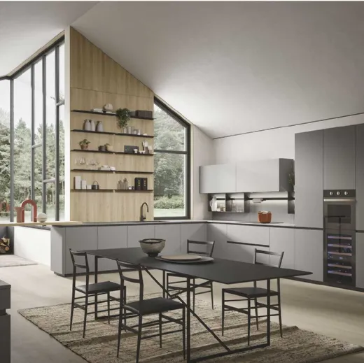 Cucina Moderna Emporio Job angolare con penisola di Dibiesse