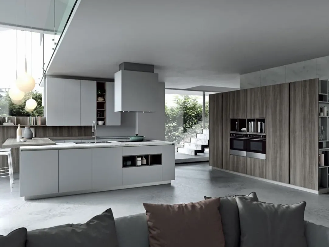 Cucina Moderna Emporio Lab con penisola di Dibiesse