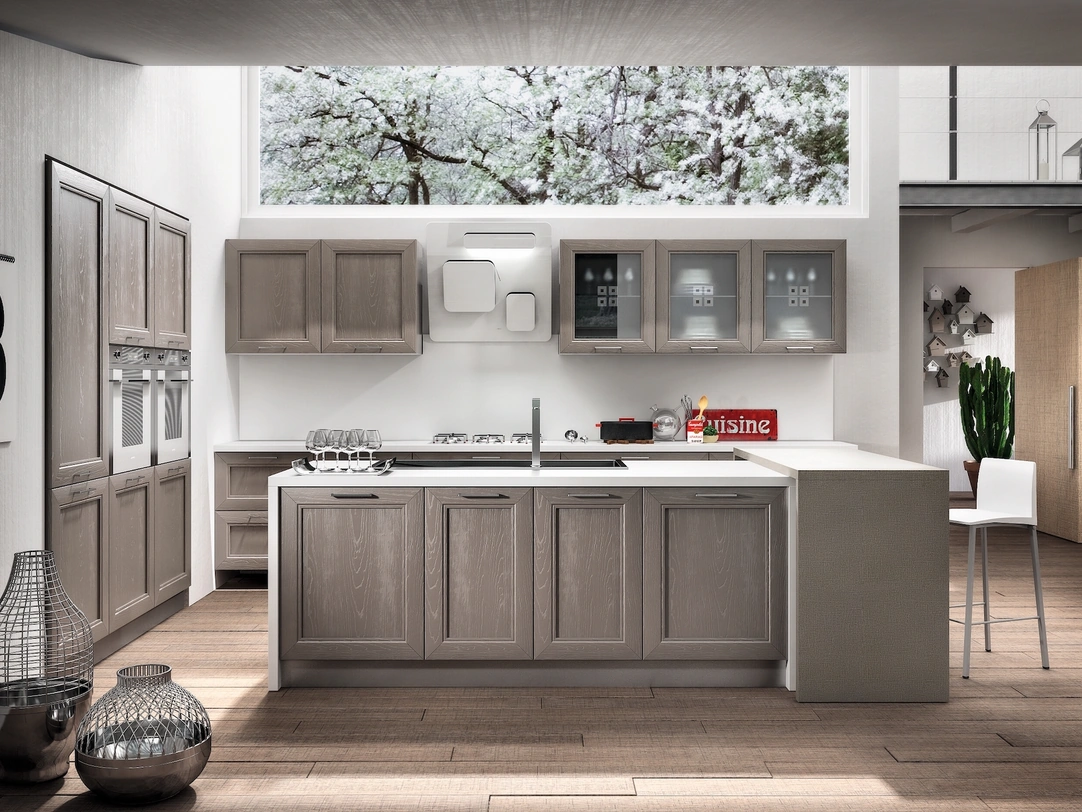Cucina Moderna in frassino Metropoli con isola di Home Cucine