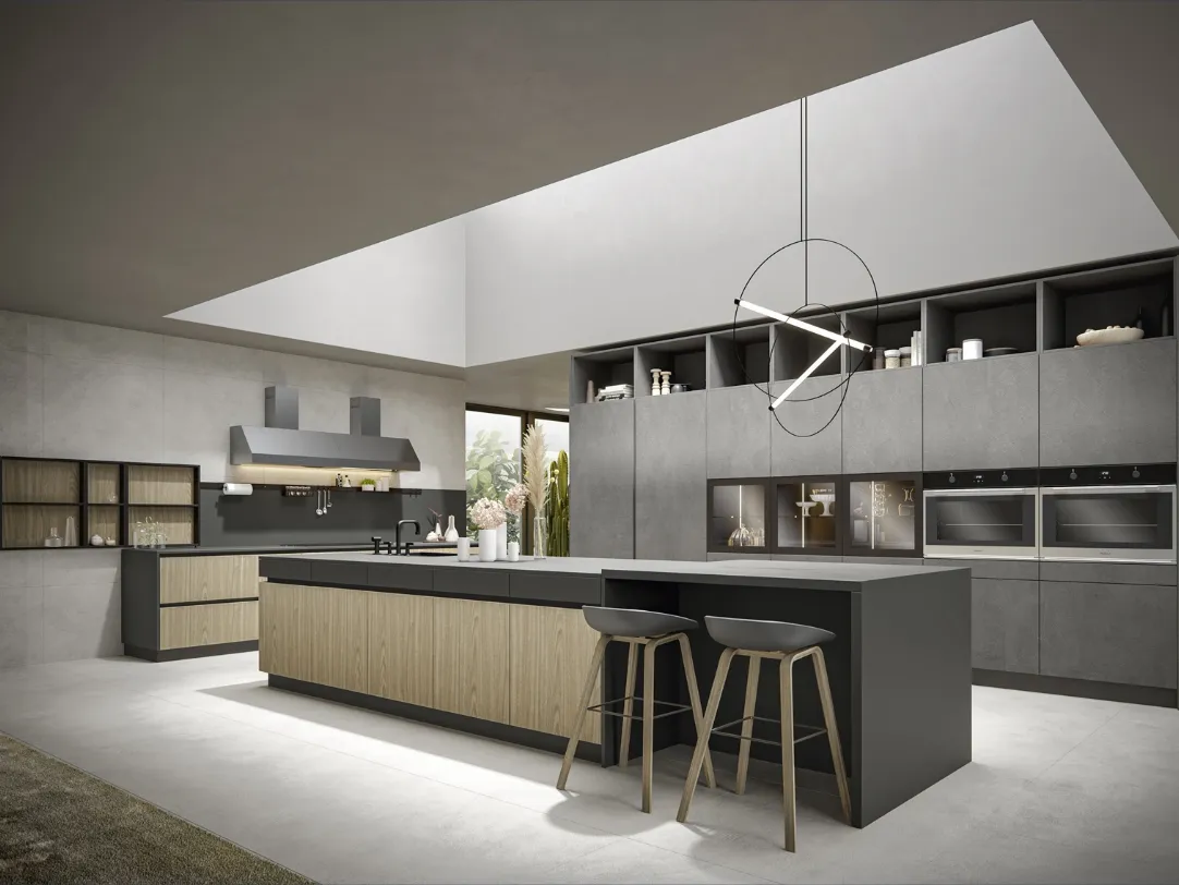 Cucina Moderna Logos con isola di Home Cucine