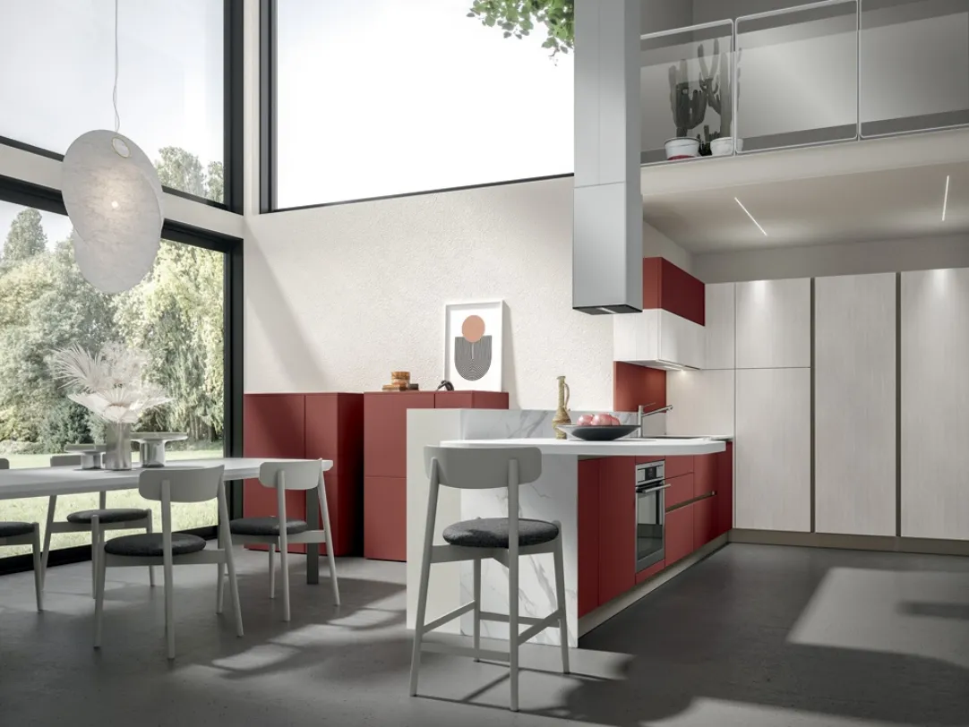 Cucina Moderna Mela con penisola di Home Cucine