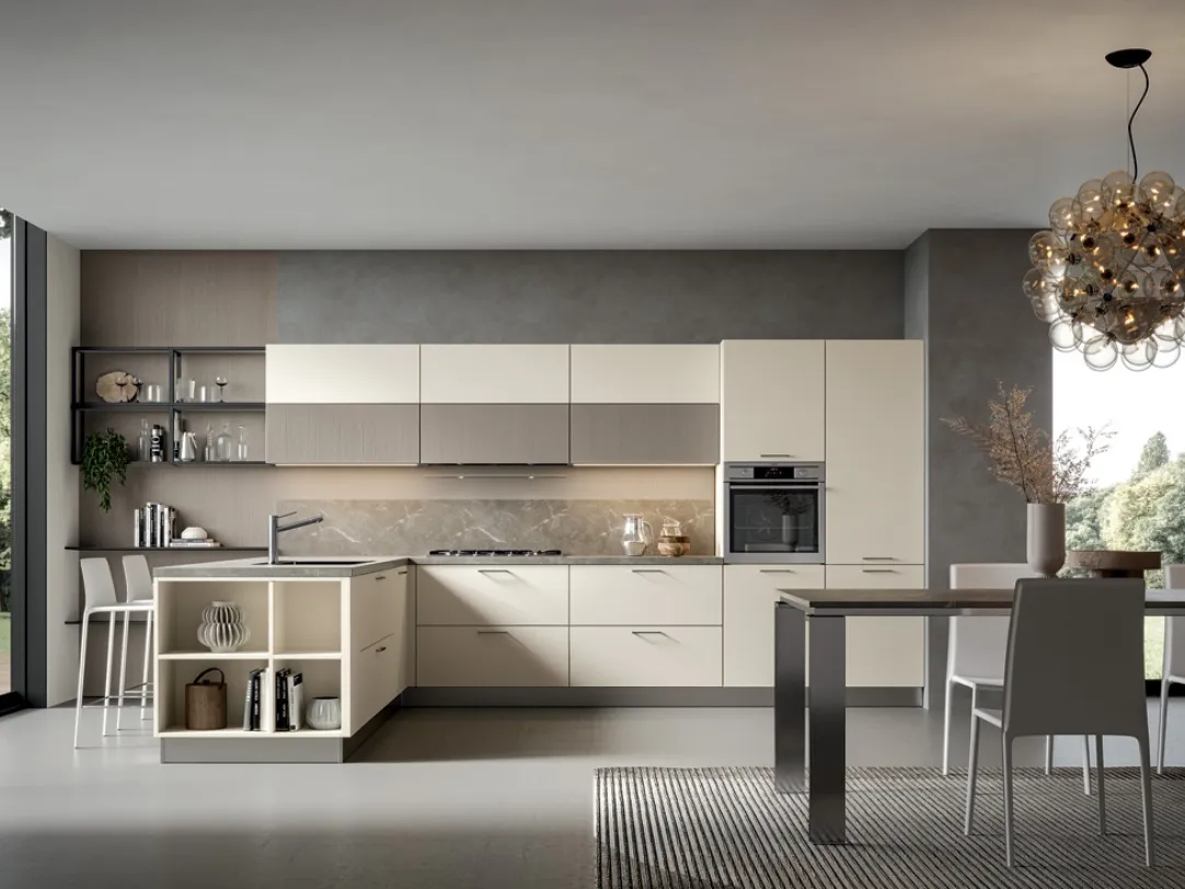 Cucina Moderna Mela con penisola di Home Cucine