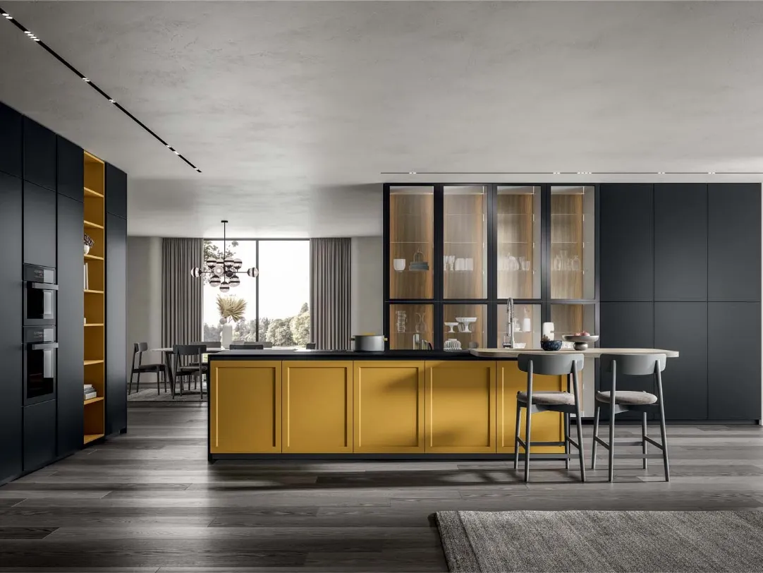 Cucina Moderna Nexa con isola in laccato di Home Cucine