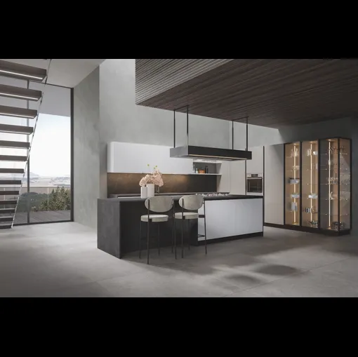 Cucina Moderna Palù con isola in PVC di Home Cucine