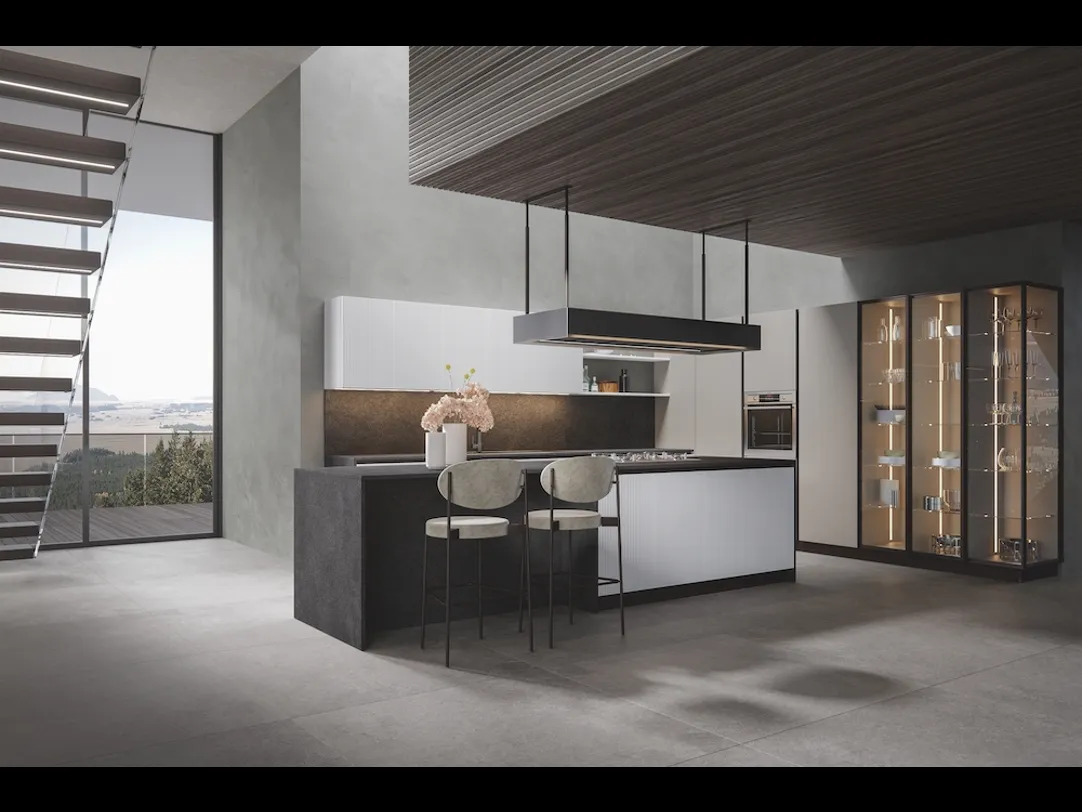 Cucina Moderna Palù con isola in PVC di Home Cucine